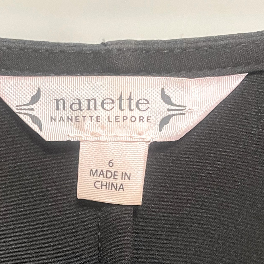 Nanette Lepore Black Blazer Wrap Dress with Sheer Sleeves Size 6 - Picture 3 of 4